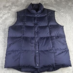 Lands' End Down Puffer Vest Mens Medium Goose Down Insulated Winter Warm